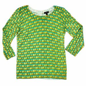Talbots green pear back button top sweater. Petite